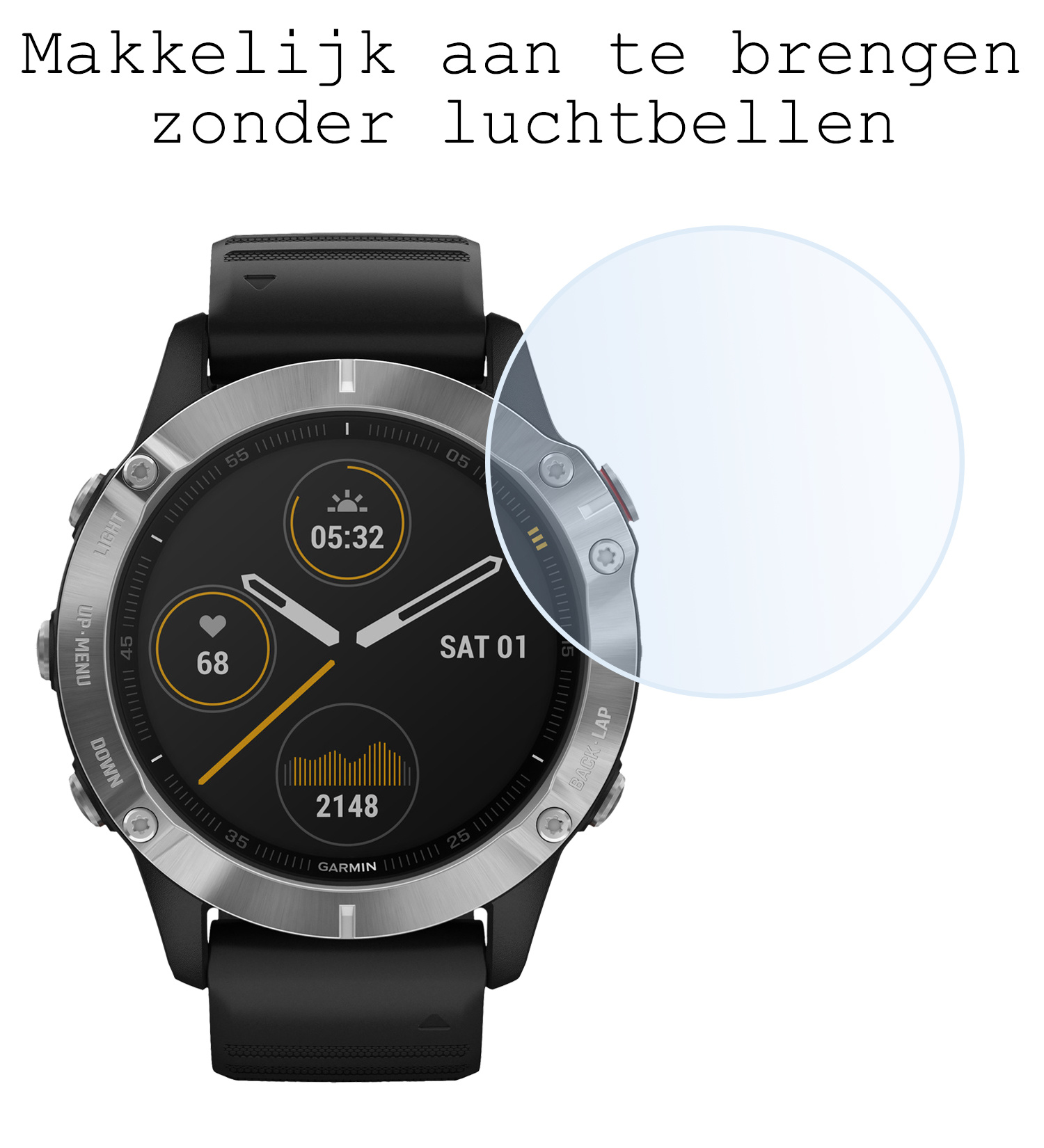 BASEY. Screenprotector Geschikt voor Garmin Fenix 6x Pro Screenprotector Tempered Glass Beschermglas - Screenprotector Geschikt voor Garmin Fenix 6x Pro Screen Protector