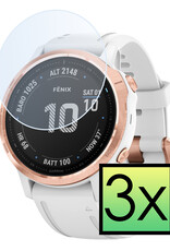 NoXx Screenprotector Geschikt voor Garmin Fenix 6s Pro Screenprotector Tempered Glass Gehard Glas - 3x