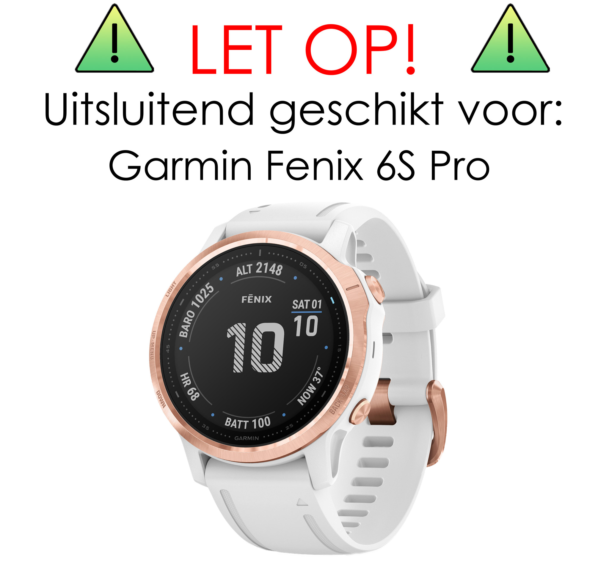 NoXx Screenprotector Geschikt voor Garmin Fenix 6s Pro Screenprotector Tempered Glass Gehard Glas - 3x