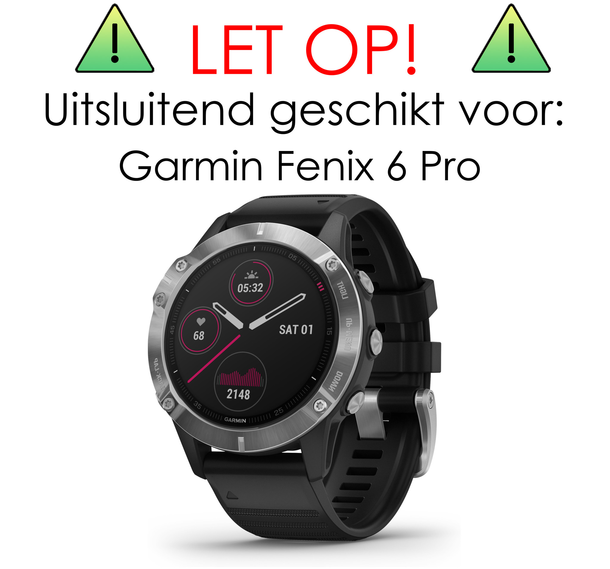 NoXx Screenprotector Geschikt voor Garmin Fenix 6x Pro Screenprotector Tempered Glass Gehard Glas - 3x