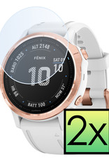 NoXx Screenprotector Geschikt voor Garmin Fenix 6s Pro Screenprotector Tempered Glass Gehard Glas - 2x