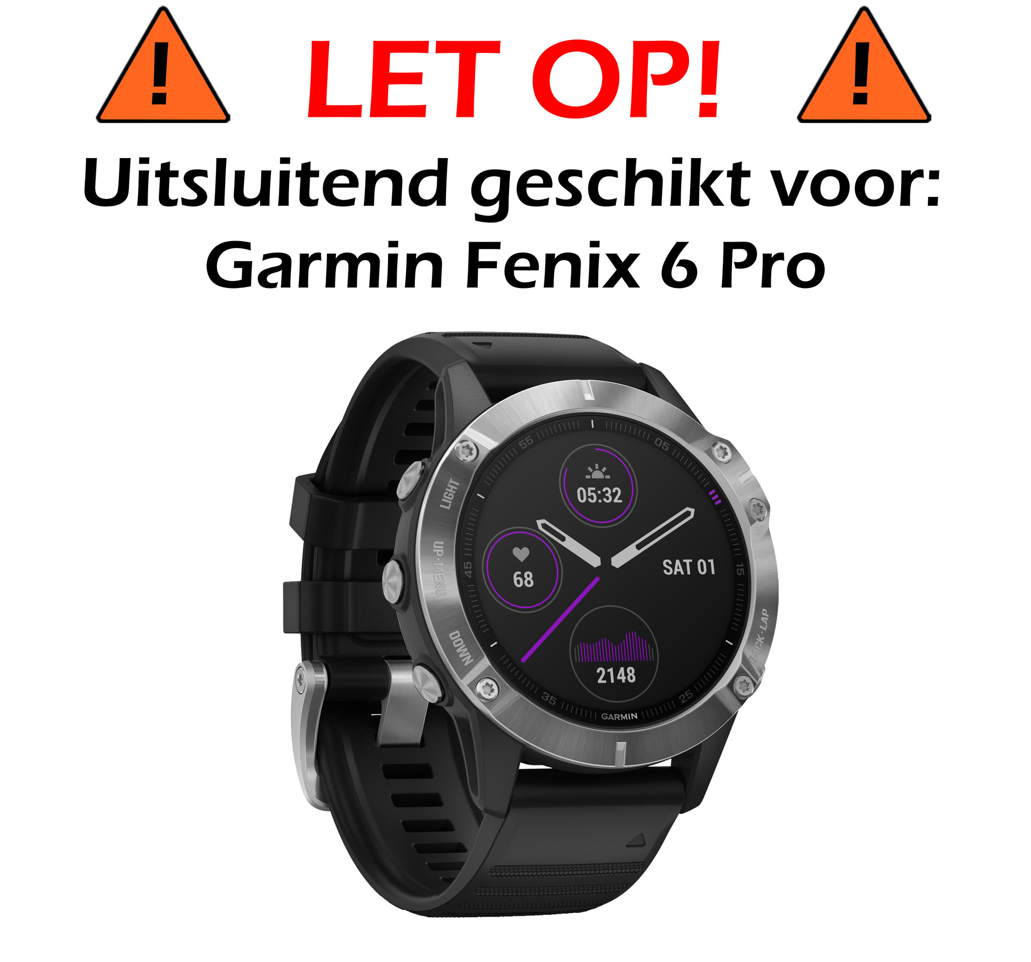 Nomfy Screenprotector Geschikt voor Garmin Fenix 6 Pro Screenprotector Bescherm Glas - Screen Protector Geschikt voor Garmin Fenix 6 Pro Screenprotector Tempered Glass - 2 PACK