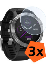 Nomfy Screenprotector Geschikt voor Garmin Fenix 6 Pro Screenprotector Bescherm Glas - Screen Protector Geschikt voor Garmin Fenix 6 Pro Screenprotector Tempered Glass - 3 PACK