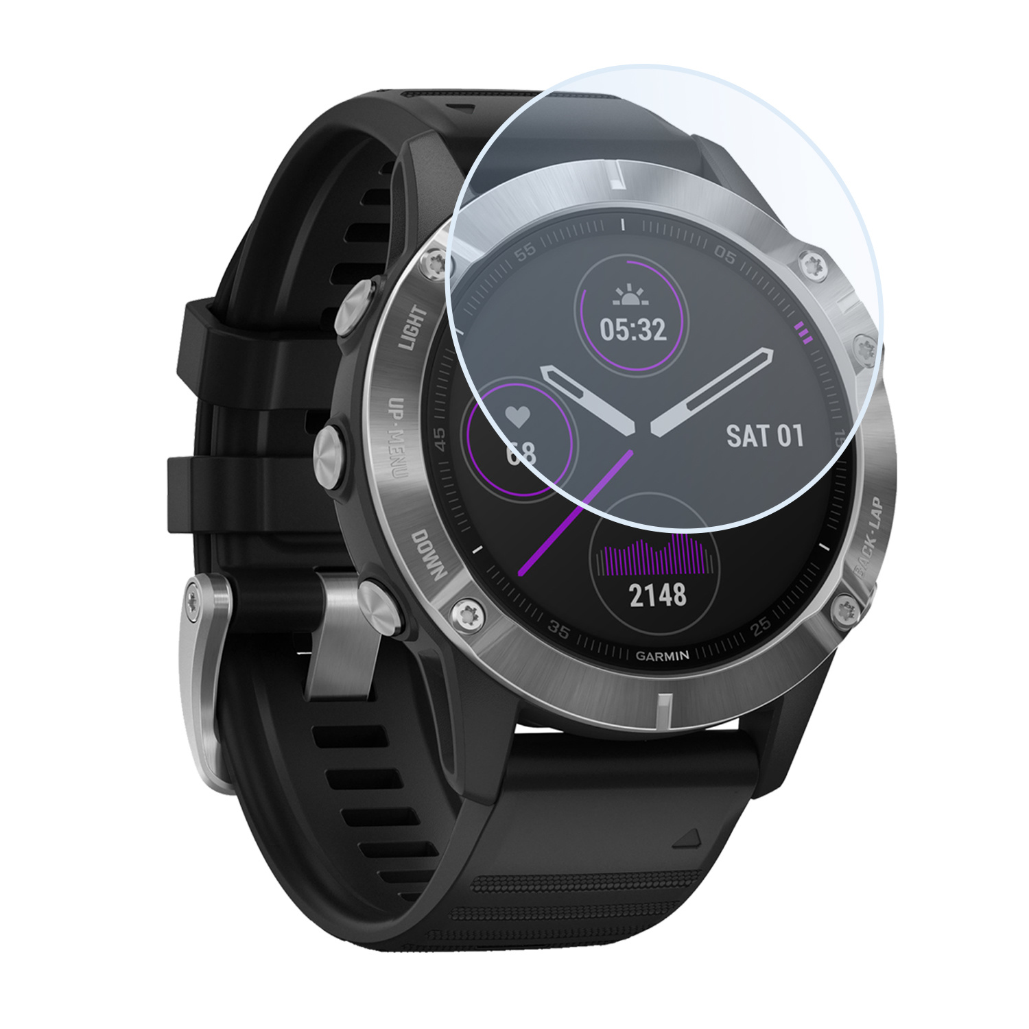 Nomfy Screenprotector Geschikt voor Garmin Fenix 6 Pro Screenprotector Bescherm Glas - Screen Protector Geschikt voor Garmin Fenix 6 Pro Screenprotector Tempered Glass - 3 PACK