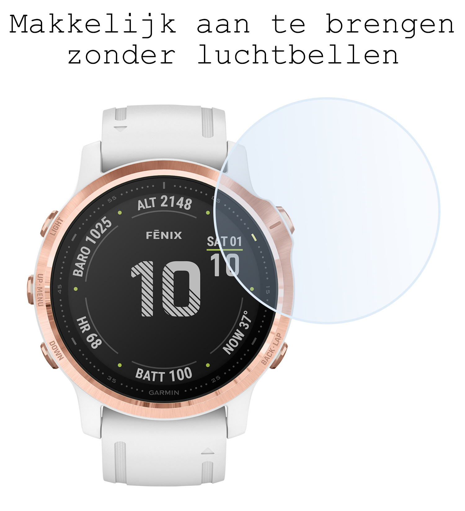 BASEY. Screenprotector Geschikt voor Garmin Fenix 6s Pro Screenprotector Tempered Glass Beschermglas - Screenprotector Geschikt voor Garmin Fenix 6s Pro Screen Protector - 3 Stuks
