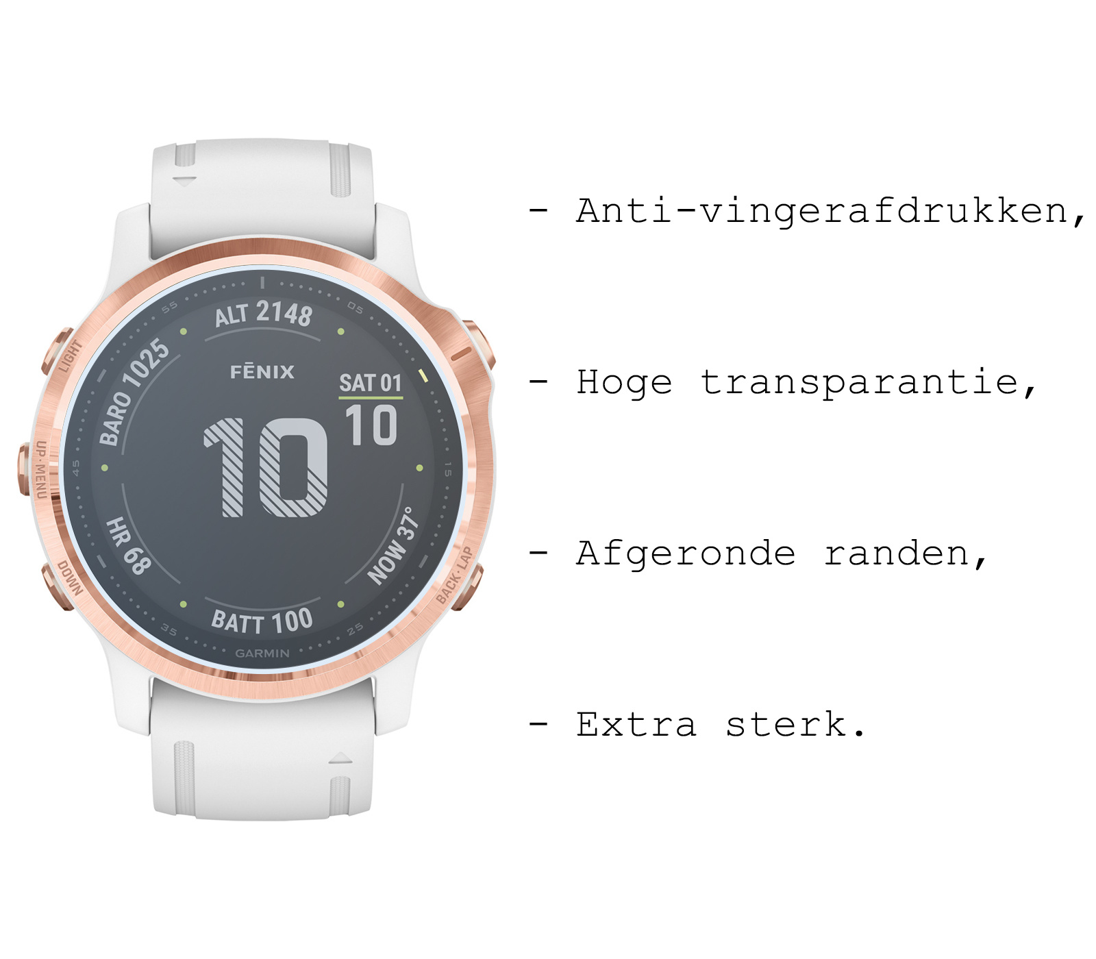 BASEY. Screenprotector Geschikt voor Garmin Fenix 6s Pro Screenprotector Tempered Glass Beschermglas - Screenprotector Geschikt voor Garmin Fenix 6s Pro Screen Protector