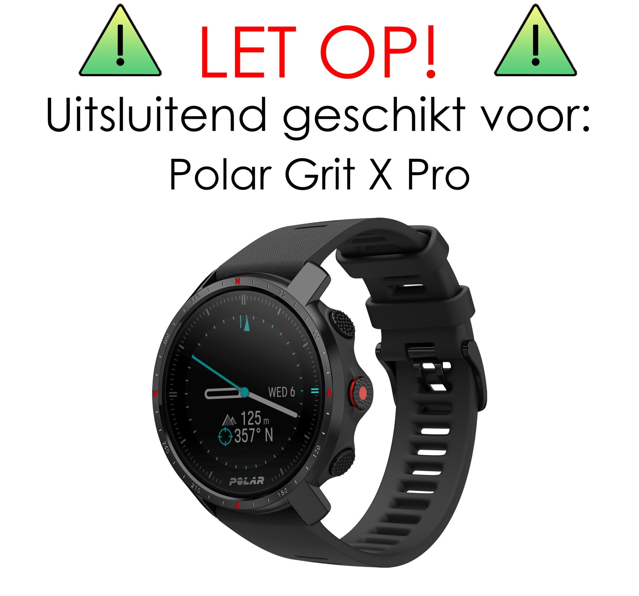 NoXx Screenprotector Geschikt voor Polar Grit X Pro Screenprotector Tempered Glass Gehard Glas - 2x