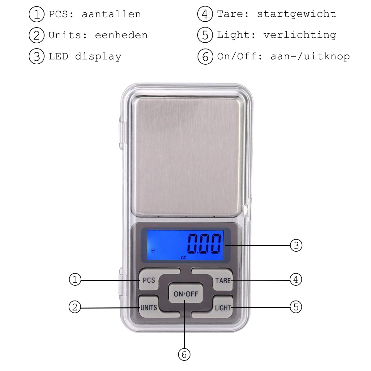 BASEY. Keuken Weegschaal Digitaal Precisie Weegschaal LCD-Display 0,01 - 200 gram