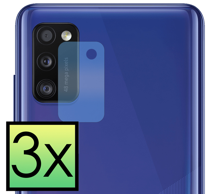 NoXx Screenprotector Geschikt voor Samsung A41 Camera Screenprotector Gehard Glas - Screenprotector Geschikt voor Samsung Galaxy A41 Screenprotector Camera Tempered Glass - 3x