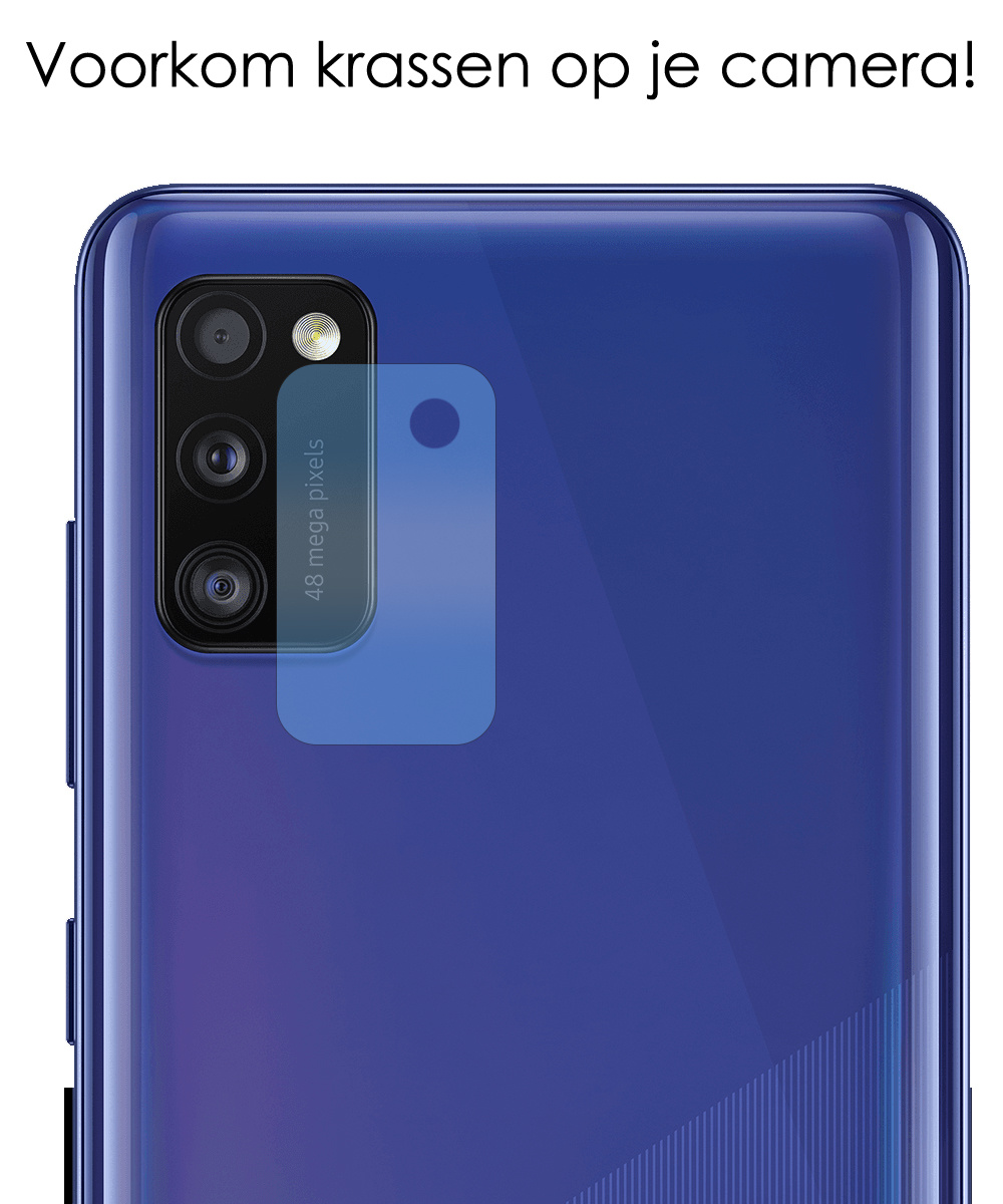 NoXx Screenprotector Geschikt voor Samsung A41 Camera Screenprotector Gehard Glas - Screenprotector Geschikt voor Samsung Galaxy A41 Screenprotector Camera Tempered Glass - 3x
