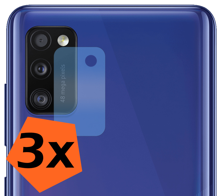 Nomfy Screenprotector Geschikt voor Samsung A41 Camera Screen Protector Beschermglas - Screenprotector Geschikt voor Samsung Galaxy A41 Camera Screenprotector Tempered Glass - 3 PACK