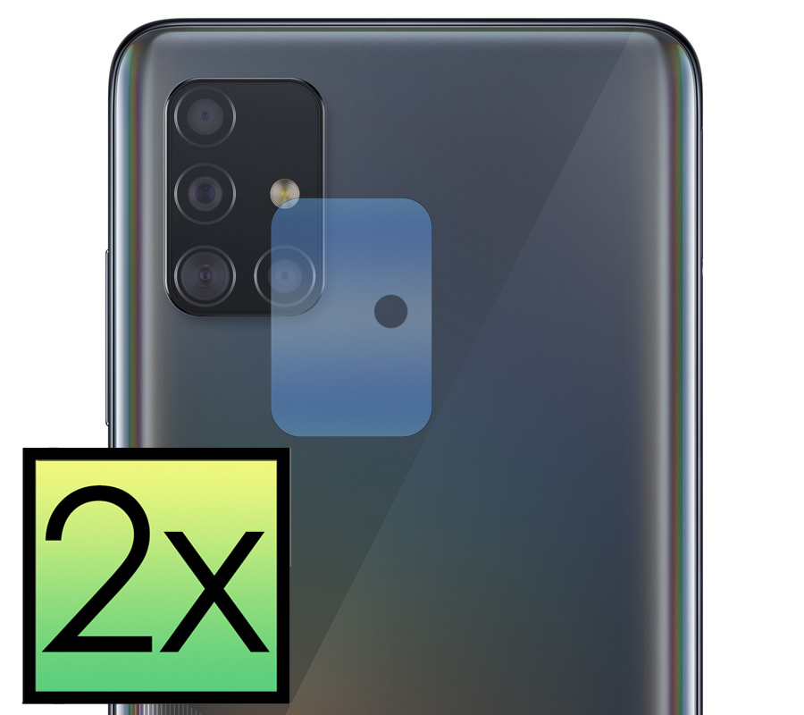 NoXx Screenprotector Geschikt voor Samsung A51 Camera Screenprotector Gehard Glas - Screenprotector Geschikt voor Samsung Galaxy A51 Screenprotector Camera Tempered Glass - 2x