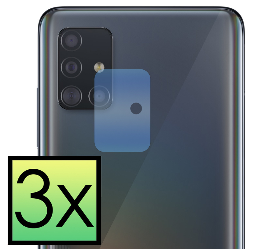 NoXx Screenprotector Geschikt voor Samsung A51 Camera Screenprotector Gehard Glas - Screenprotector Geschikt voor Samsung Galaxy A51 Screenprotector Camera Tempered Glass - 3x
