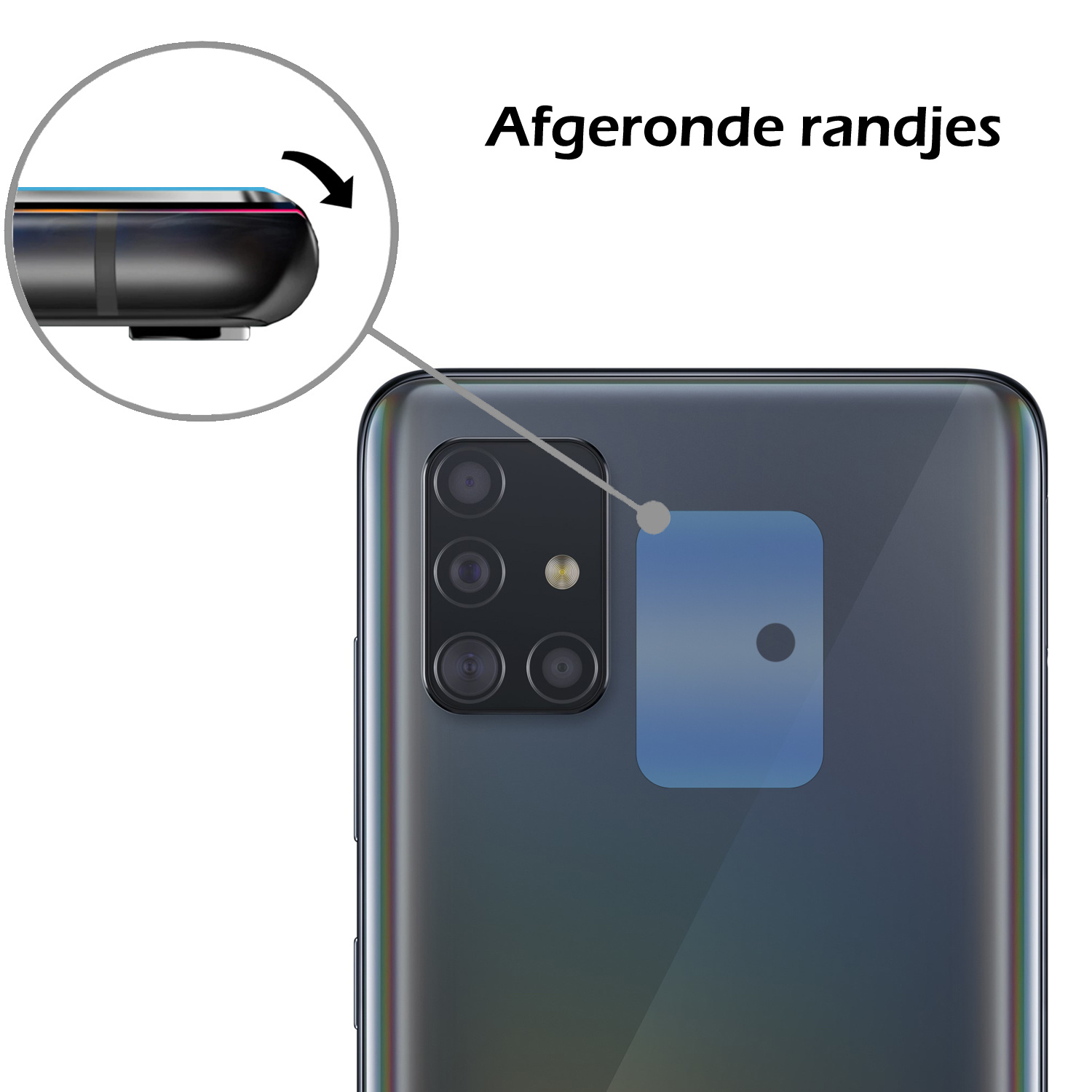 Nomfy Screenprotector Geschikt voor Samsung A51 Camera Screen Protector Beschermglas - Screenprotector Geschikt voor Samsung Galaxy A51 Camera Screenprotector Tempered Glass