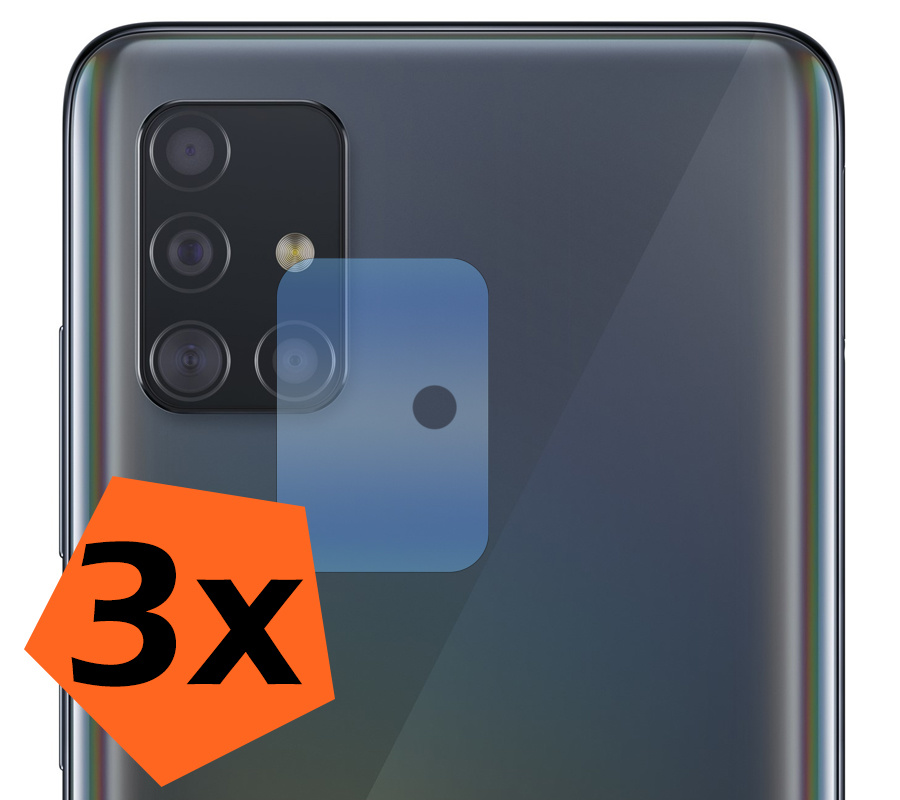 Nomfy Screenprotector Geschikt voor Samsung A51 Camera Screen Protector Beschermglas - Screenprotector Geschikt voor Samsung Galaxy A51 Camera Screenprotector Tempered Glass - 3 PACK