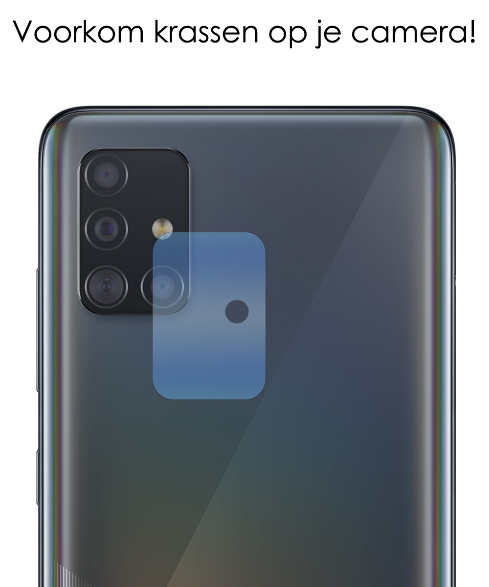 NoXx Screenprotector Geschikt voor Samsung A71 Camera Screenprotector Gehard Glas - Screenprotector Geschikt voor Samsung Galaxy A71 Screenprotector Camera Tempered Glass - 2x