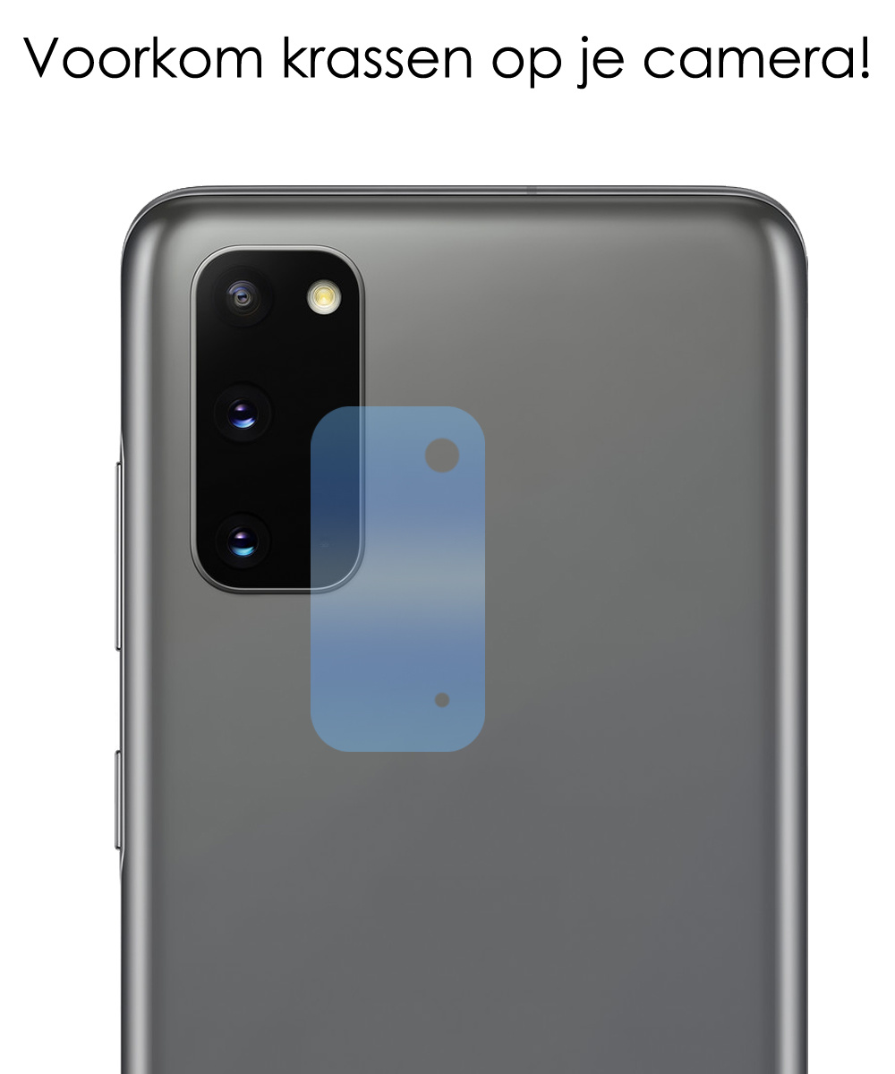 NoXx Screenprotector Geschikt voor Samsung S20 Camera Screenprotector Gehard Glas - Screenprotector Geschikt voor Samsung Galaxy S20 Screenprotector Camera Tempered Glass - 3x