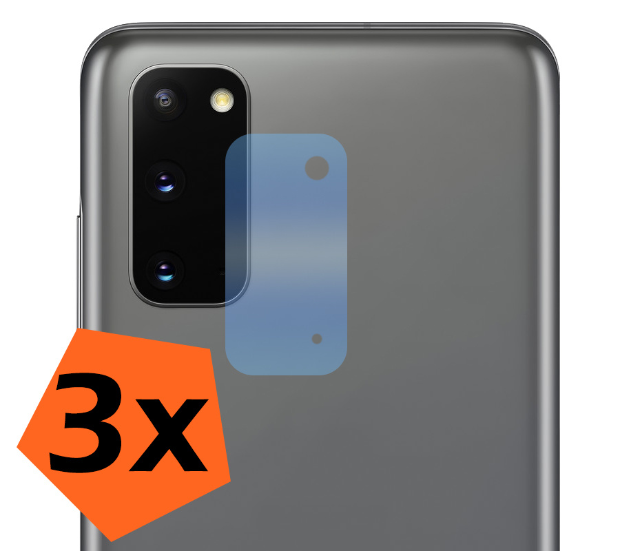 Nomfy Screenprotector Geschikt voor Samsung S20 Camera Screen Protector Beschermglas - Screenprotector Geschikt voor Samsung Galaxy S20 Camera Screenprotector Tempered Glass - 3 PACK
