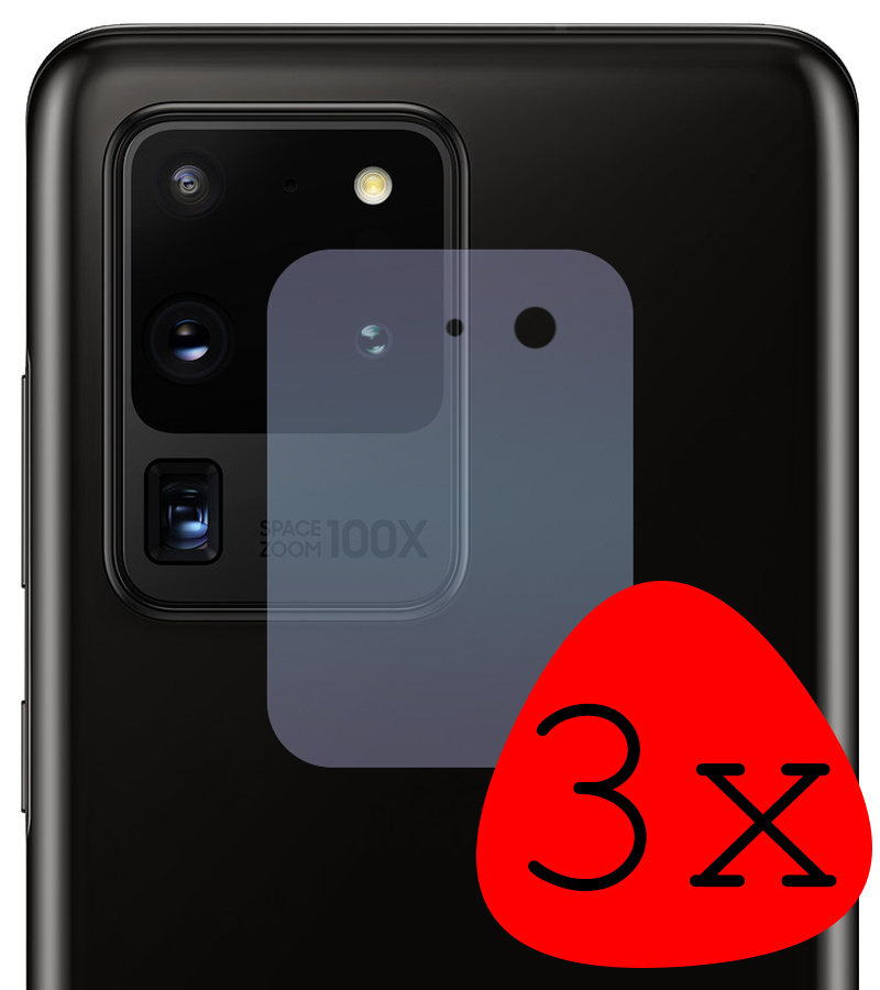 BASEY. Screenprotector Geschikt voor Samsung S20 Ultra Camera Screenprotector Tempered Glass Beschermglas Camera - Screenprotector Geschikt voor Samsung Galaxy S20 Ultra Camera Screen Protector - 3 Stuks