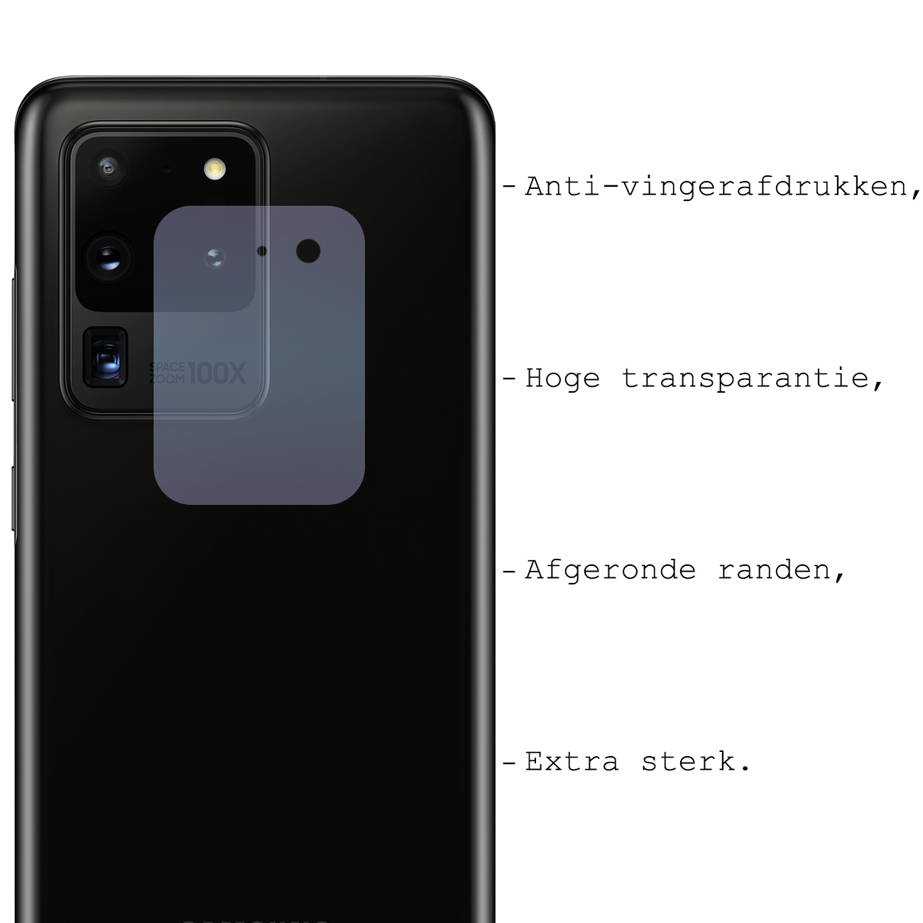 BASEY. Screenprotector Geschikt voor Samsung S20 Ultra Camera Screenprotector Tempered Glass Beschermglas Camera - Screenprotector Geschikt voor Samsung Galaxy S20 Ultra Camera Screen Protector - 3 Stuks