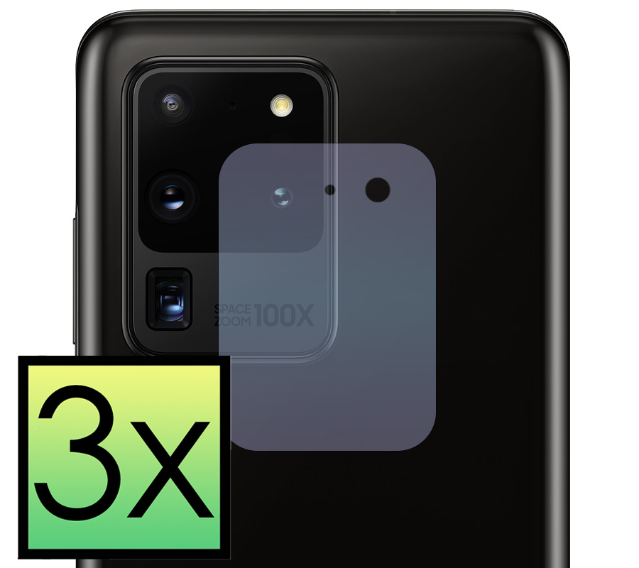 NoXx Screenprotector Geschikt voor Samsung S20 Ultra Camera Screenprotector Gehard Glas - Screenprotector Geschikt voor Samsung Galaxy S20 Ultra Screenprotector Camera Tempered Glass - 3x
