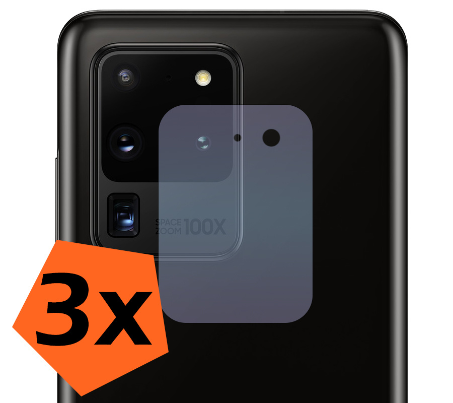 Nomfy Screenprotector Geschikt voor Samsung S20 Ultra Camera Screen Protector Beschermglas - Screenprotector Geschikt voor Samsung Galaxy S20 Ultra Camera Screenprotector Tempered Glass - 3 PACK