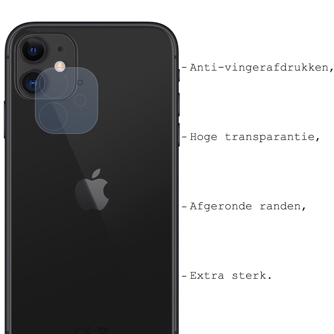 BASEY. Screenprotector Geschikt voor iPhone 11 Camera Screenprotector Tempered Glass Beschermglas Camera - Screenprotector Geschikt voor iPhone 11 Camera Screen Protector