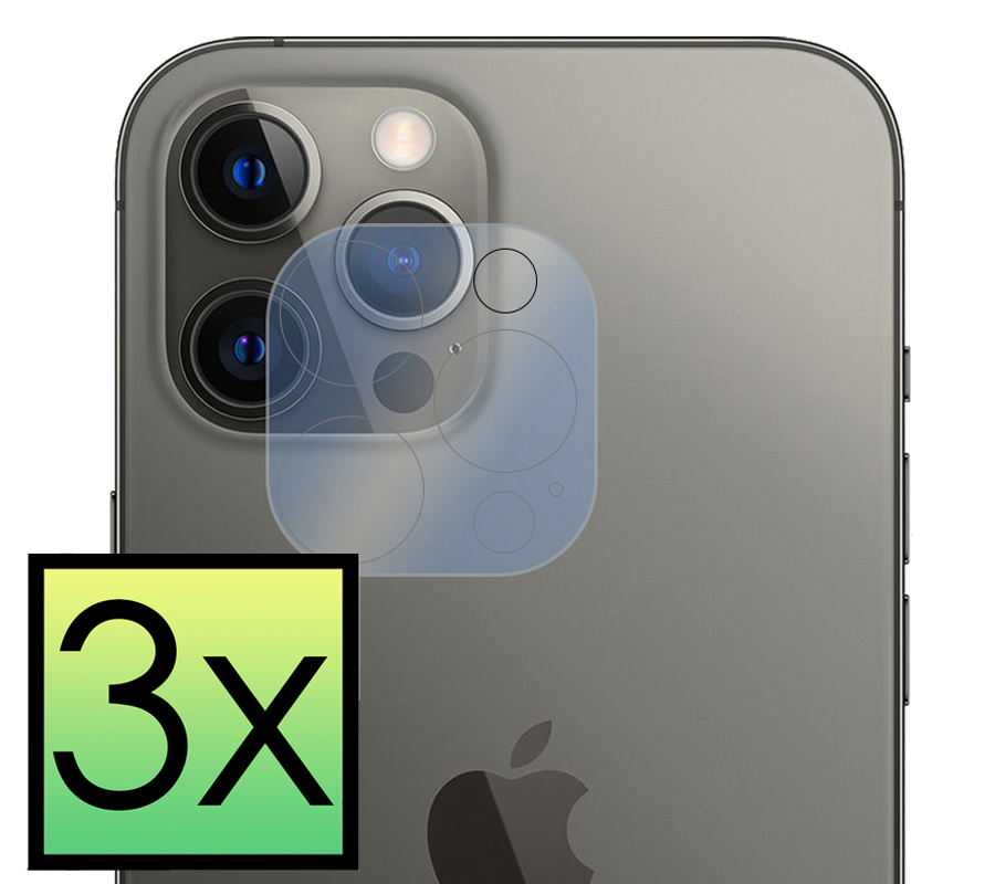 NoXx Screenprotector Geschikt voor iPhone 12 Pro Camera Screenprotector Gehard Glas - Screenprotector Geschikt voor iPhone 12 Pro Screenprotector Camera Tempered Glass - 3x
