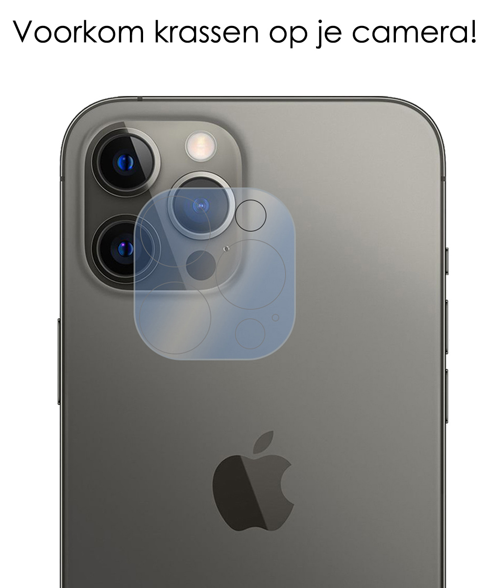 NoXx Screenprotector Geschikt voor iPhone 12 Pro Max Camera Screenprotector Gehard Glas - Screenprotector Geschikt voor iPhone 12 Pro Max Screenprotector Camera Tempered Glass - 3x