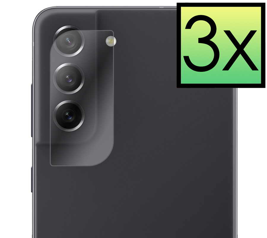 NoXx Screenprotector Geschikt voor Samsung S21 FE Camera Screenprotector Gehard Glas - Screenprotector Geschikt voor Samsung Galaxy S21 FE Screenprotector Camera Tempered Glass - 3x