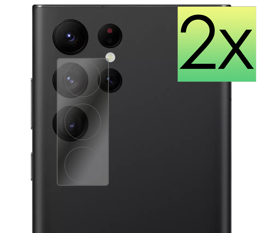 NoXx Screenprotector Geschikt voor Samsung S22 Ultra Camera Screenprotector Gehard Glas - Screenprotector Geschikt voor Samsung Galaxy S22 Ultra Screenprotector Camera Tempered Glass - 2x