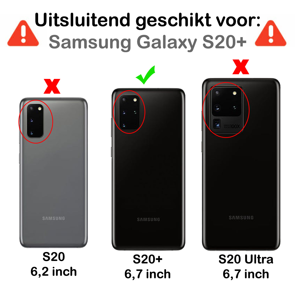 NoXx Screenprotector Geschikt voor Samsung S20 Plus Camera Screenprotector Gehard Glas - Screenprotector Geschikt voor Samsung Galaxy S20 Plus Screenprotector Camera Tempered Glass - 3x