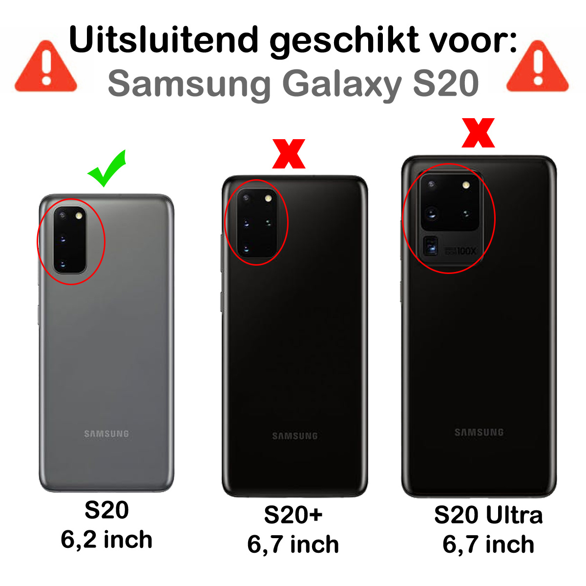 NoXx Screenprotector Geschikt voor Samsung S20 Camera Screenprotector Gehard Glas - Screenprotector Geschikt voor Samsung Galaxy S20 Screenprotector Camera Tempered Glass - 3x