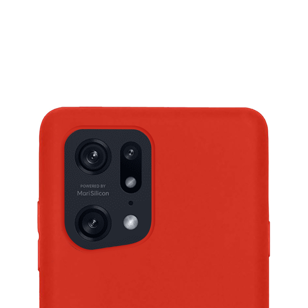 NoXx Hoes Geschikt voor OPPO Find X5 Hoesje Cover Siliconen Back Case Hoes Met 2x Screenprotector - Rood