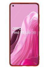 OPPO Find X5 Lite Hoesje Back Cover Siliconen Case Hoes Met 2x Screenprotector - Rood