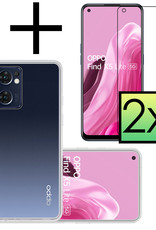 NoXx Hoes Geschikt voor OPPO Find X5 Lite Hoesje Cover Siliconen Back Case Hoes Met 2x Screenprotector - Transparant