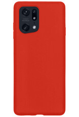 NoXx Hoes Geschikt voor OPPO Find X5 Pro Hoesje Cover Siliconen Back Case Hoes - Rood - 2x
