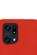 NoXx Hoes Geschikt voor OPPO Find X5 Pro Hoesje Cover Siliconen Back Case Hoes - Rood - 2x
