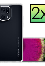 NoXx Hoes Geschikt voor OPPO Find X5 Pro Hoesje Cover Siliconen Back Case Hoes - Transparant - 2x