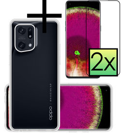 NoXx NoXx OPPO Find X5 Pro Hoesje Siliconen Met 2x Screenprotector - Transparant