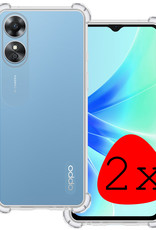 BASEY. Hoes Geschikt voor OPPO A17 Hoesje Shock Proof Case Hoes Siliconen - Hoesje Geschikt voor OPPO A17 Hoes Cover Shockproof - Transparant - 2 Stuks