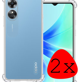 BASEY. OPPO A17 Hoesje Shockproof - Transparant - 2 PACK