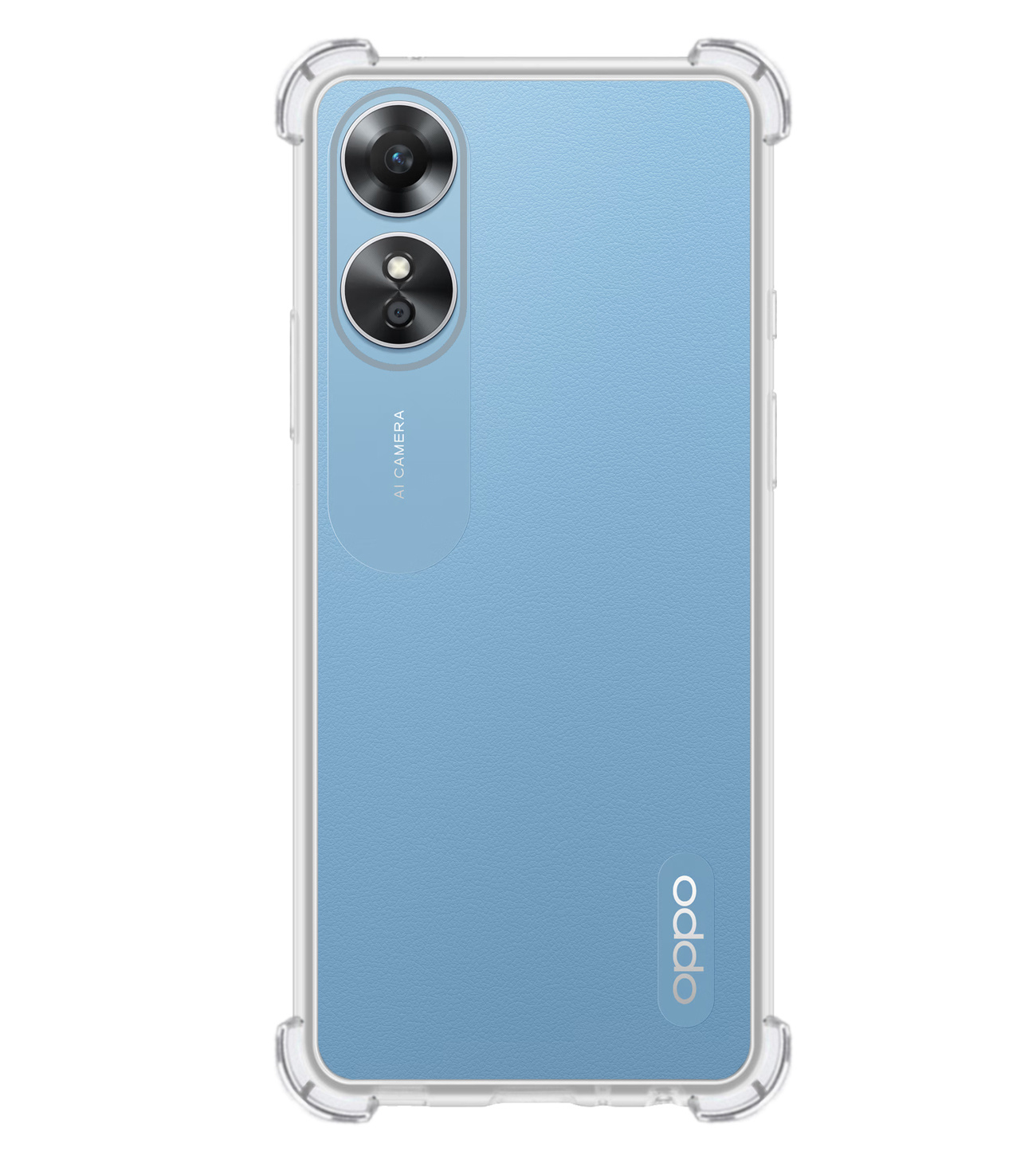 BASEY. Hoes Geschikt voor OPPO A17 Hoesje Shock Proof Case Hoes Siliconen - Hoesje Geschikt voor OPPO A17 Hoes Cover Shockproof - Transparant - 2 Stuks