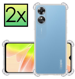 NoXx NoXx OPPO A17 Hoesje Shockproof - Transparant - 2 PACK