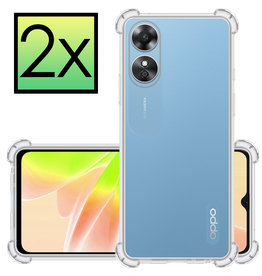 NoXx OPPO A17 Hoesje Shockproof - Transparant - 2 PACK