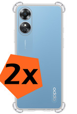 Nomfy Hoesje Geschikt voor OPPO A17 Hoesje Shock Proof Cover Case Shockproof - Hoes Geschikt voor OPPO A17 Hoes Siliconen Back Case - Transparant - 2 PACK