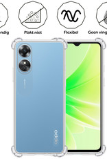 Nomfy Hoesje Geschikt voor OPPO A17 Hoesje Shock Proof Cover Case Shockproof - Hoes Geschikt voor OPPO A17 Hoes Siliconen Back Case - Transparant - 2 PACK