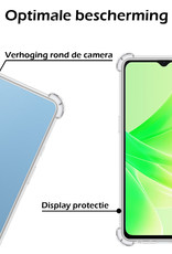 Nomfy Hoesje Geschikt voor OPPO A17 Hoesje Shock Proof Cover Case Shockproof - Hoes Geschikt voor OPPO A17 Hoes Siliconen Back Case - Transparant - 2 PACK