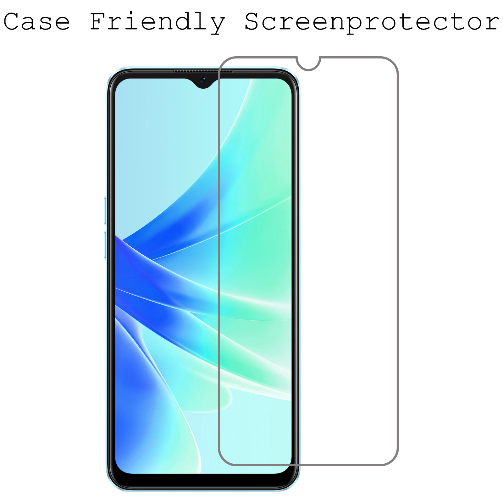 BASEY. Screenprotector Geschikt voor OPPO A17 Screenprotector Tempered Glass - Screenprotector Geschikt voor OPPO A17 Beschermglas Screen Protector Glas - 2 Stuks