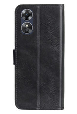 NoXx Hoes Geschikt voor OPPO A17 Hoesje Book Case Hoes Flip Cover Wallet Bookcase - Zwart